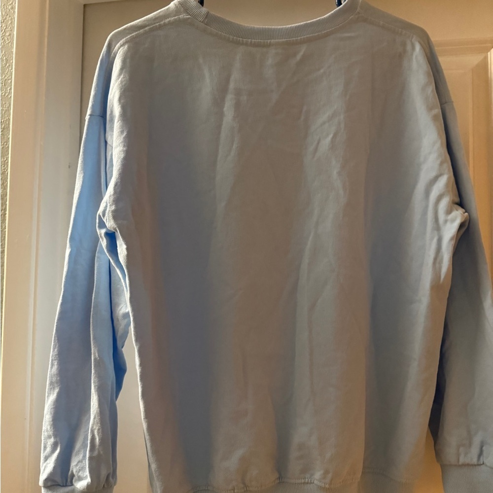 Light Blue Sweatshirt with Dachshund Print Women’s size Large Crew Neck - Picture 6 of 10